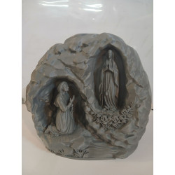 Grotte de Lourdes 19 cm | Vierge Marie et Sainte Bernadette