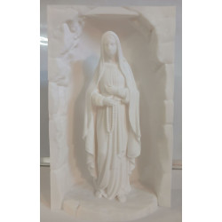 Vierge de Lourdes 25 cm avec chapelet | Statue religieuse