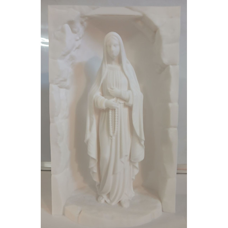 Vierge de Lourdes 25 cm avec chapelet | Statue religieuse
