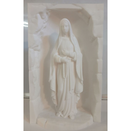 Vierge de Lourdes 25 cm avec chapelet | Statue religieuse