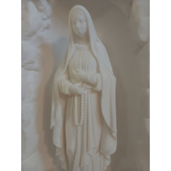 Vierge de Lourdes 25 cm avec chapelet | Statue religieuse